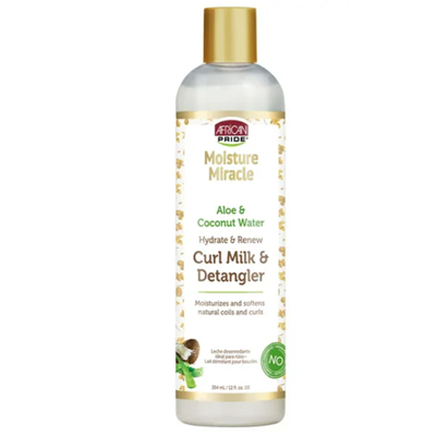 African Pride Moisture Miracle Aloe And Coconut Water Curl Milk And Detangler 12oz