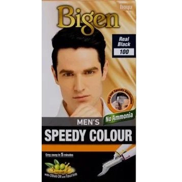 Bigen Mens Speedy Dye - Real Black2 Bigen Men's Speedy Hair Colour - 101 Real Black