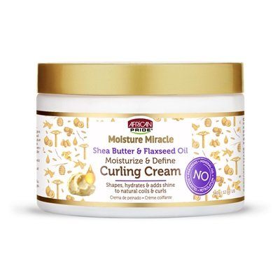 African Pride Moisture Miracle Shea Butter & Flaxseed Oil Moisturize & Define Curling Cream 12oz