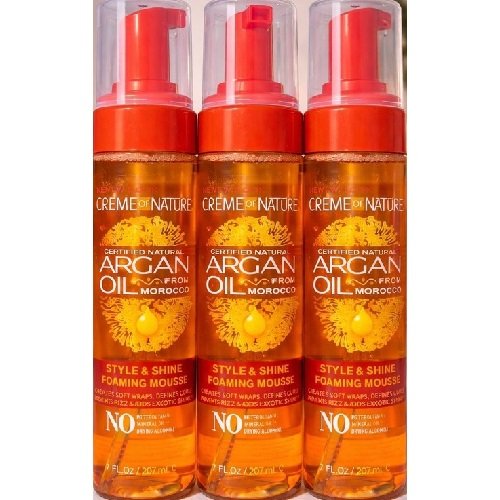 Creme Of Nature 3X Style & Shine Foaming Mousse 7oz (3 Pieces)