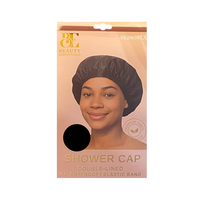 BE Shower Cap- Double-Lined Beauty Essential- Shower Cap Double-Lined- Black