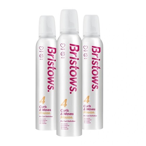 Bristows Curls & Waves Hair Mousse 200ml (3 Pack)